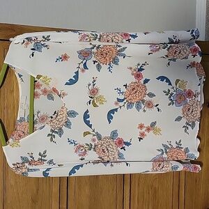 LOFT Floral Print V-Neck Top